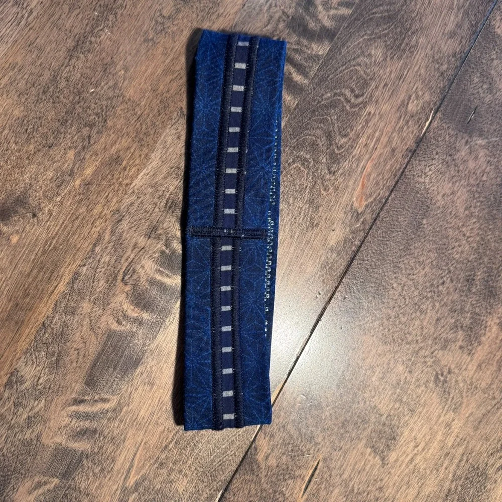 Lululemon‎ Sport Headband Blue Fly Away Tamer Logo